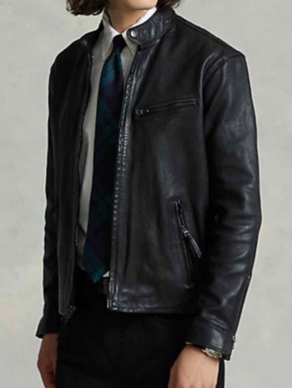 Polo Ralph Lauren Lambskin Café Racer Leather Jacket